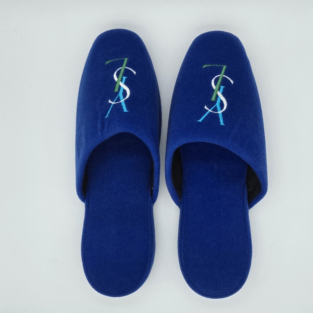 SLY1 - Vintage Yves Saint Laurent YSL Slippers Blue